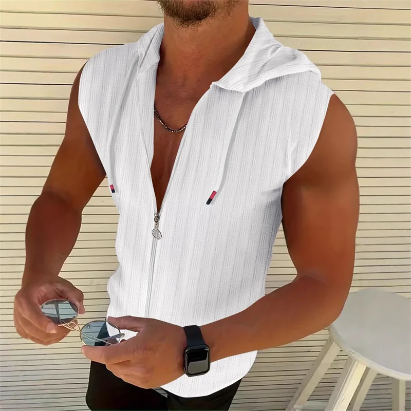 Gilet sans manches à capuche homme – Image 3