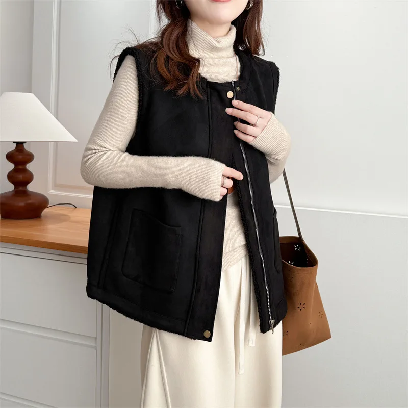 Gilet sans manches effet daim – Image 13