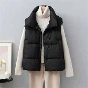 Gilet sans manches bouffant noir