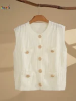 Gilet sans manches côtelé