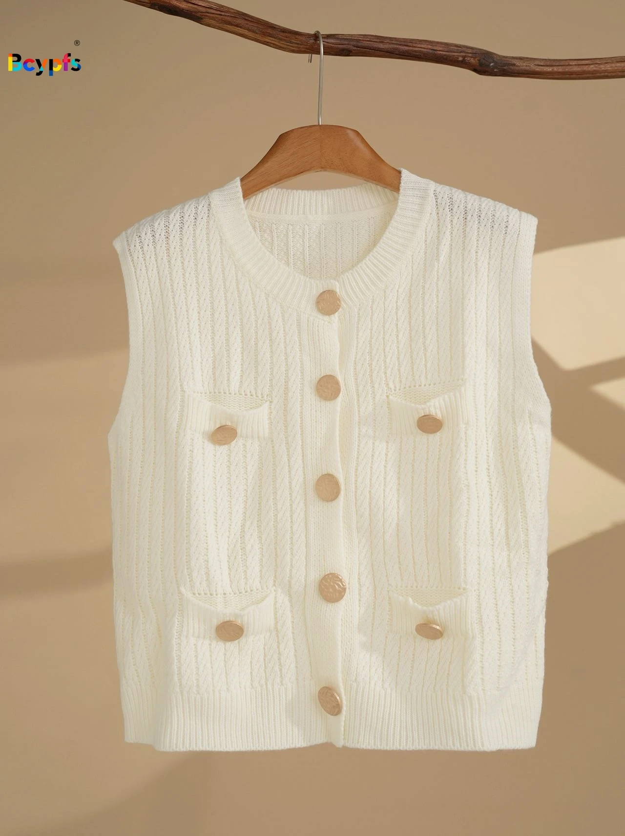 Gilet sans manches côtelé