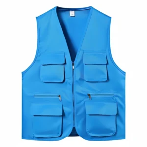 Gilet sans manches pratique bleu