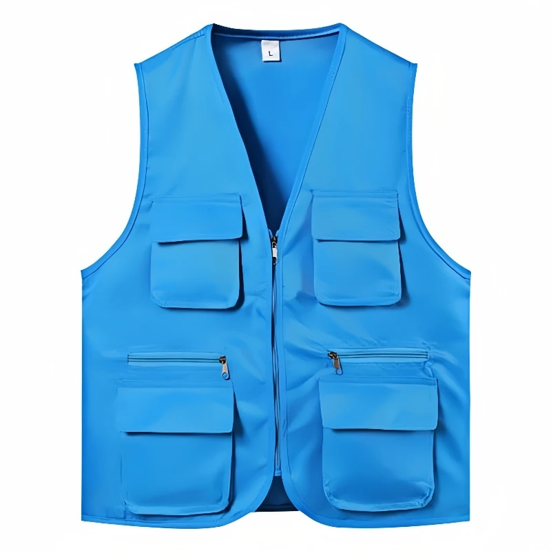 Gilet sans manches pratique bleu