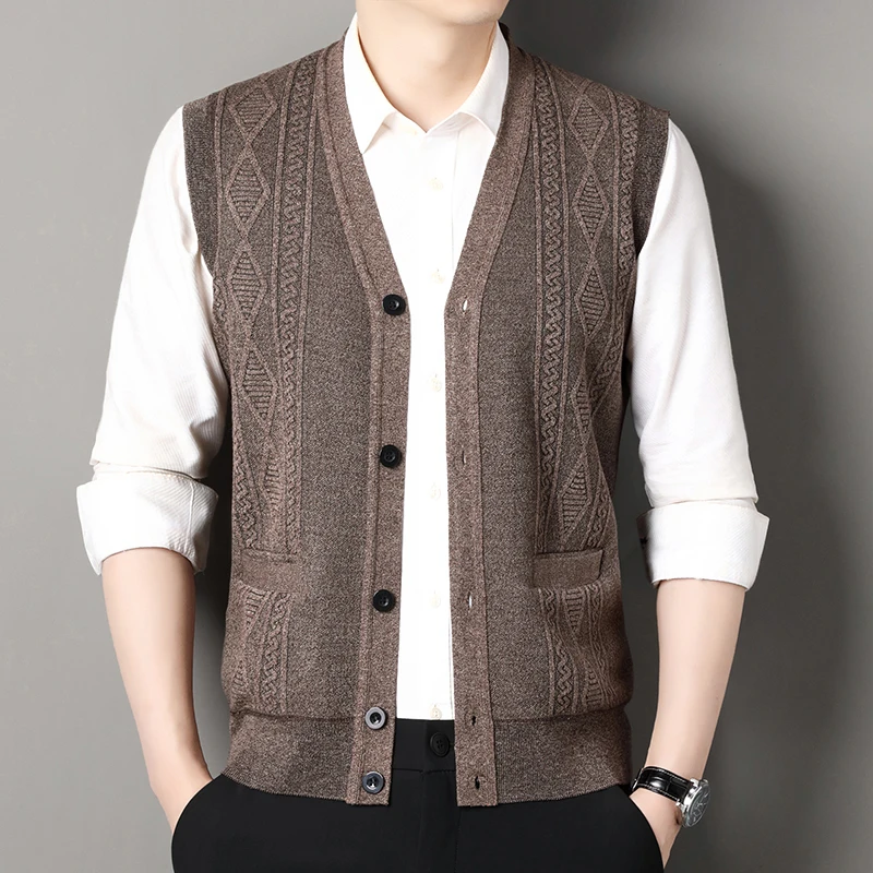 Gilet sans manches cardigan homme – Image 2