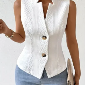 Gilet sans manches texturé