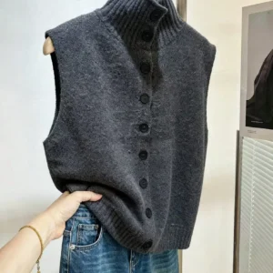 Gilet sans manches col haut