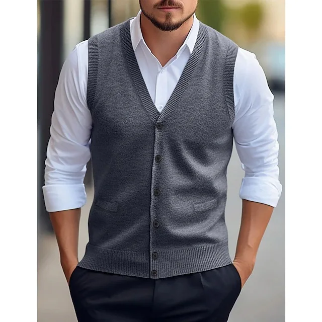 Gilet sans manches maille Gris – Image 3