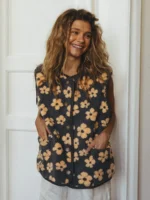 Gilet sans manches fleurs