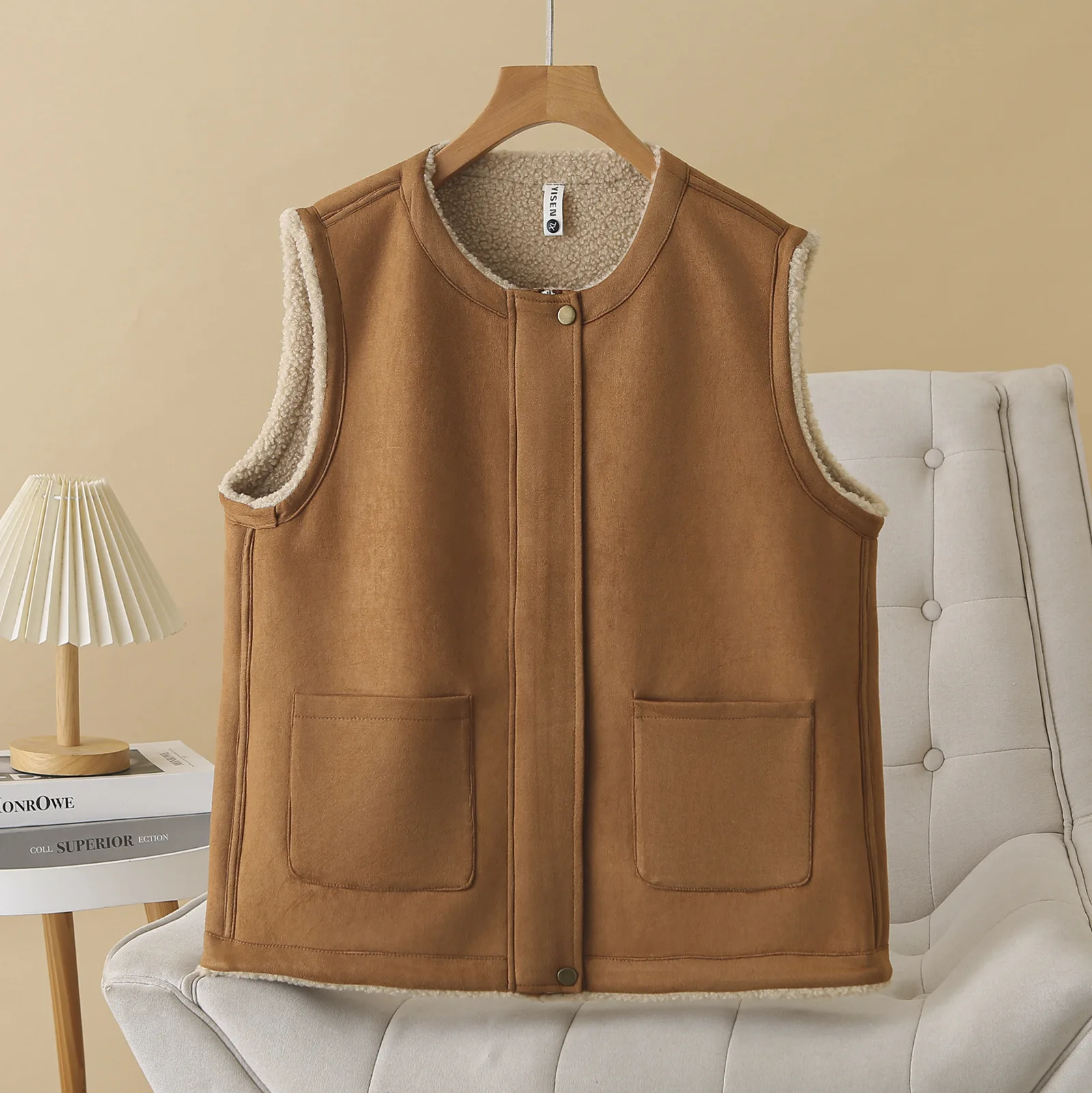 Gilet sans manches effet daim – Image 8