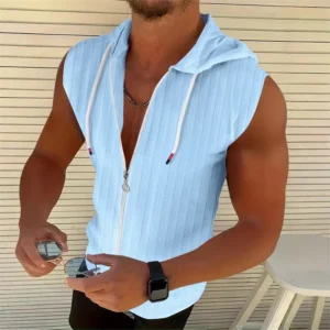 Gilet sans manches à capuche homme